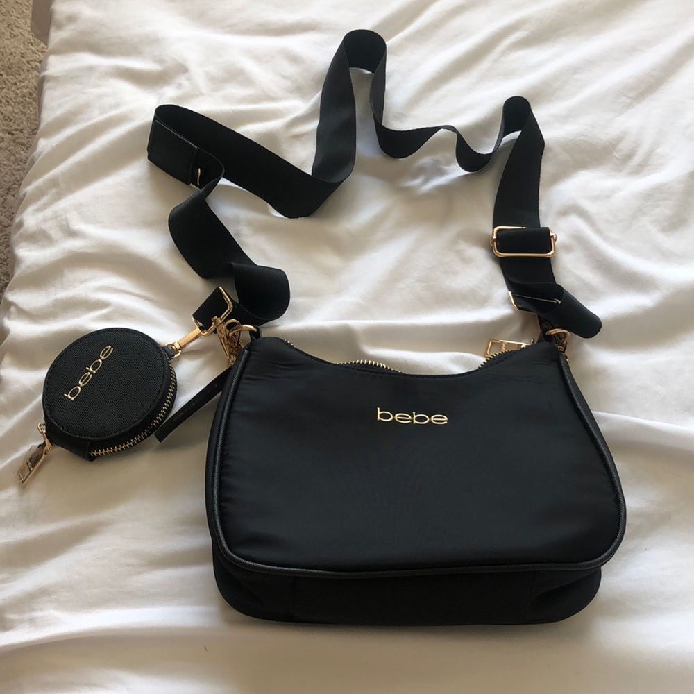 LIKE NEW BEBE SMALL PURSE WITH SHOULDER STRAP AND COIN BAG